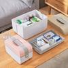 Emergency Medicine Case Plastic Sturdy Multi-Functional Storage Box Random Color Size M Portable First Aid Kit for Home