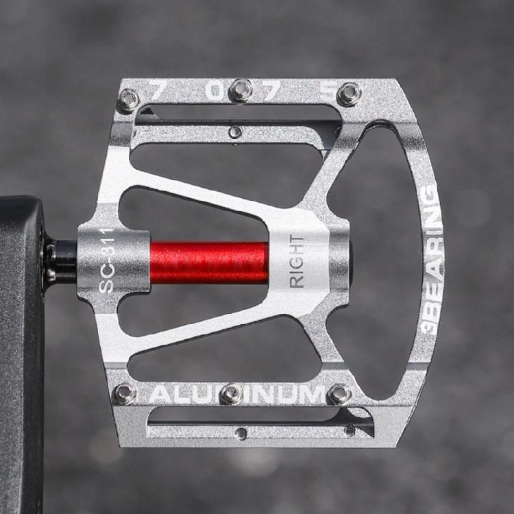 Nonslip Road Bicycles Pedals Aluminum Alloy Mountain Bicycles Pedals 3 Bearings Wide Flat Cycling Pedals Enduring