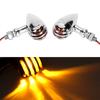 1 Pair Retro Style Universal Turn Signal Light Lamp Motorcycle Modification AccessoriesSilver