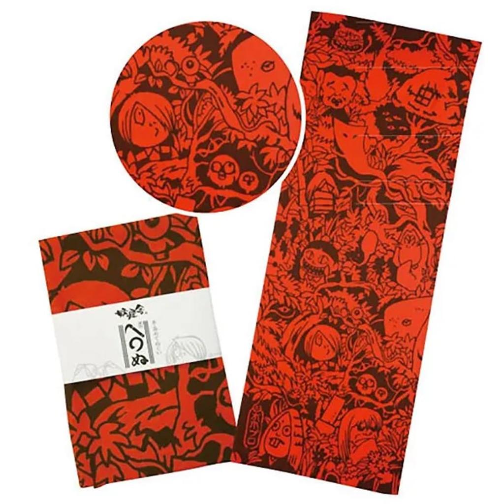 Gegege no Kitaro Handgefärbtes Handtuch, Gegege no Mori, Zinnoberrot, 1 Stück