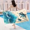 1pc Microfiber Quick-Dry Beach Towel - Large, Lightweight & Sand-Free with Sea Turtle & Ocean Design for Travel, Swimming, Yoga