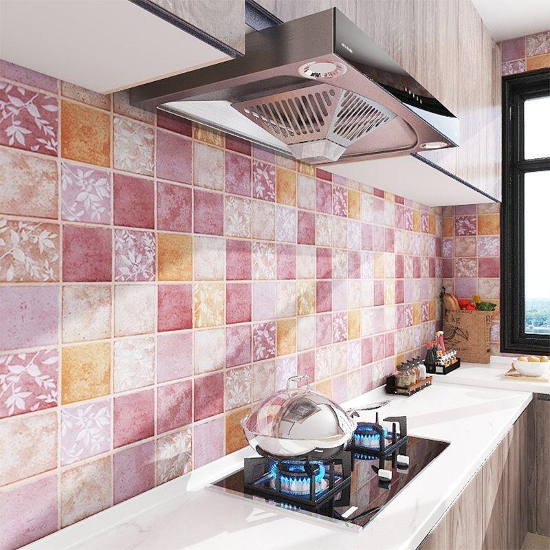 Oil Proof Sticker, High-temperature Resistant Wall Sticker, Waterproof and Moisture-proof Wallpaper, Self-adhesive Sticker, Aluminum Foil Paper