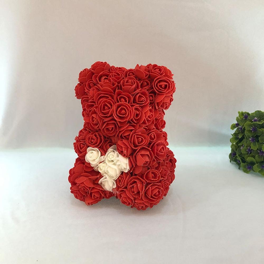 Qixi Festival Valentine's Day Wedding Rose Bear Simulation Floral Fragrance Creative Eternal Flower Hug Bear Gift