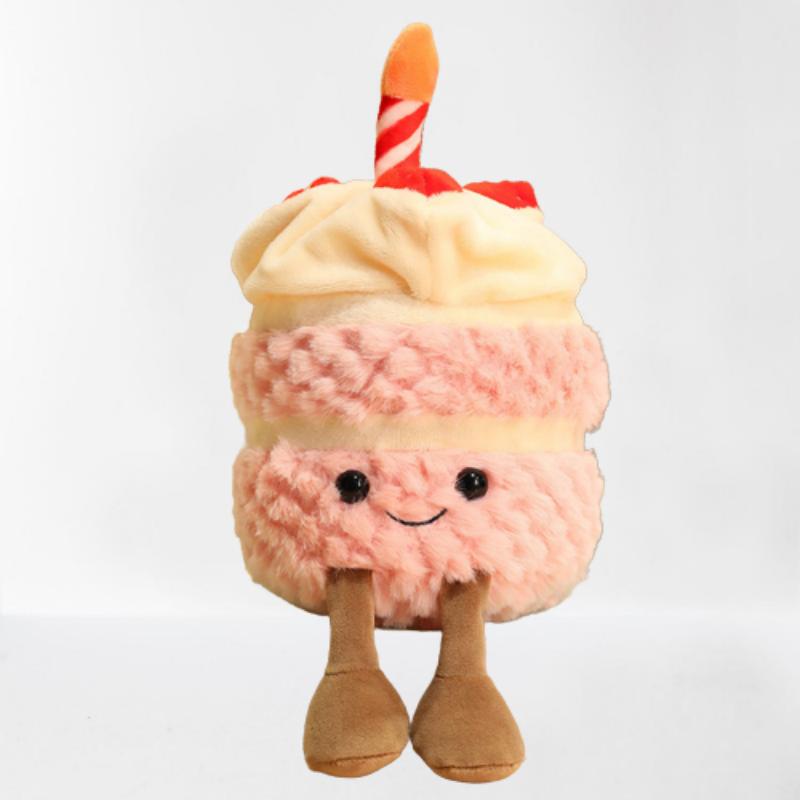 

Плюшевые игрушки Jellycat в виде торта на день рождения, поющие и светящиеся куклы-свечи, детский подарок розовый