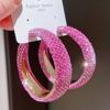 Geometric Round Rhinestones Big Hoop Earrings Exaggerate Shiny Jewelry Gifts For Women Girls
