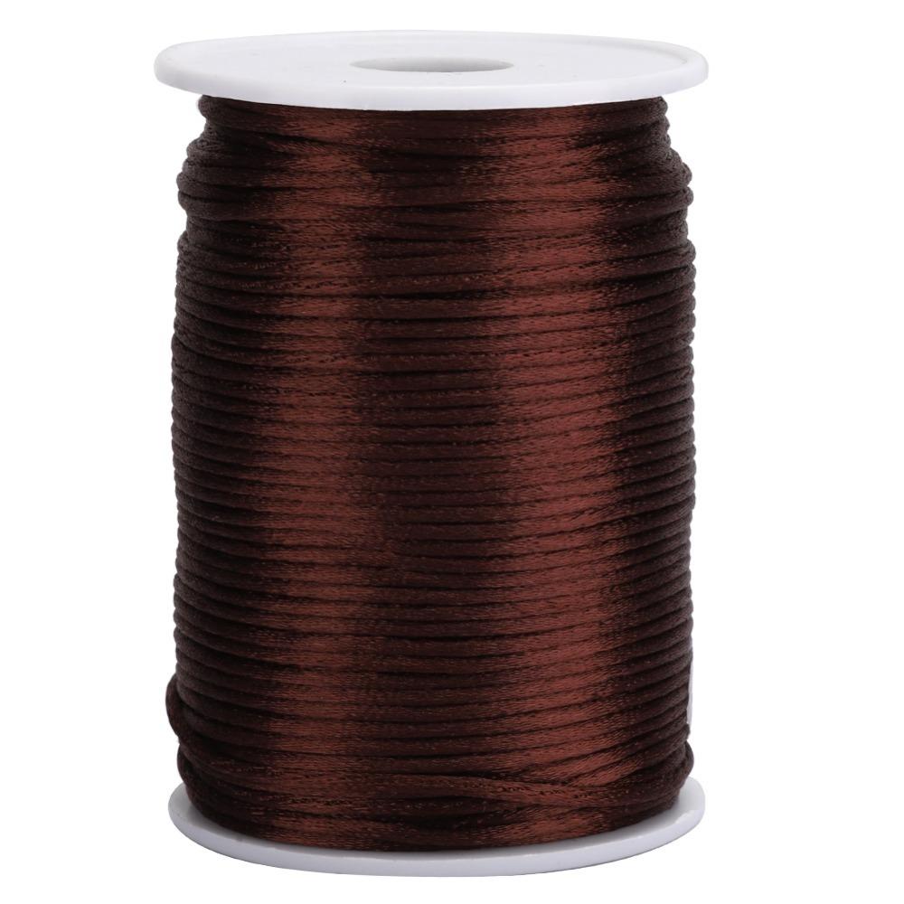 1pcs Durable 2.5mm Diameter Nylon Satin Cord 100 Yards Length Solid Color Chinese Knotting Cord Beading String Sewing Project