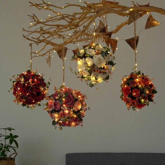 Portable Lightweight Fashion Versatile Reusable Artificial Rose Flower Ball Hanging Flower Ball