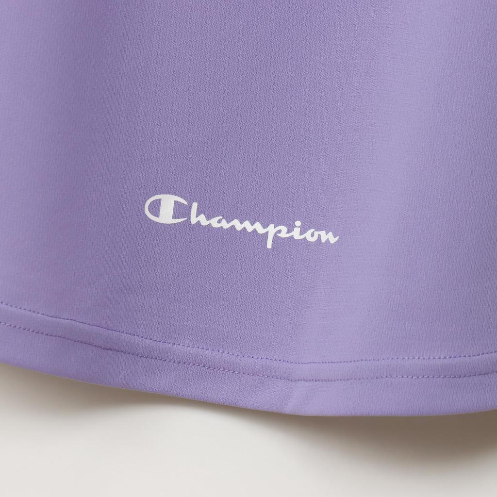 Champion Basketball Light Long Round Odor with Graphic Logo Print Women's T-Shirt, Purple, CW-AB427, Sleeve, Neck, Antibacterial, Resistant,