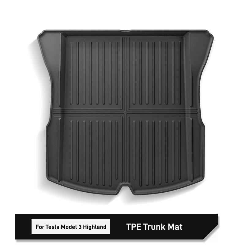 For Tesla Model 3+ Highland Front Rear Trunk Mat TPE Full Coverage Trunk Seat Backrest Protective Pad Cargo Liner Anti Dirty Mat