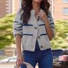 Long-sleeved Sweater for Women 2025 Autumn and Winter New Fashion Striped Loose Knitted Cardigan Jacket Top