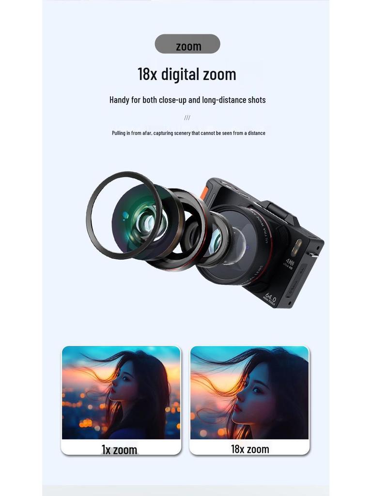 High-Definition Retro Spiegellose Kamera mit Klappbildschirm für Studenten und Reise-Selfies