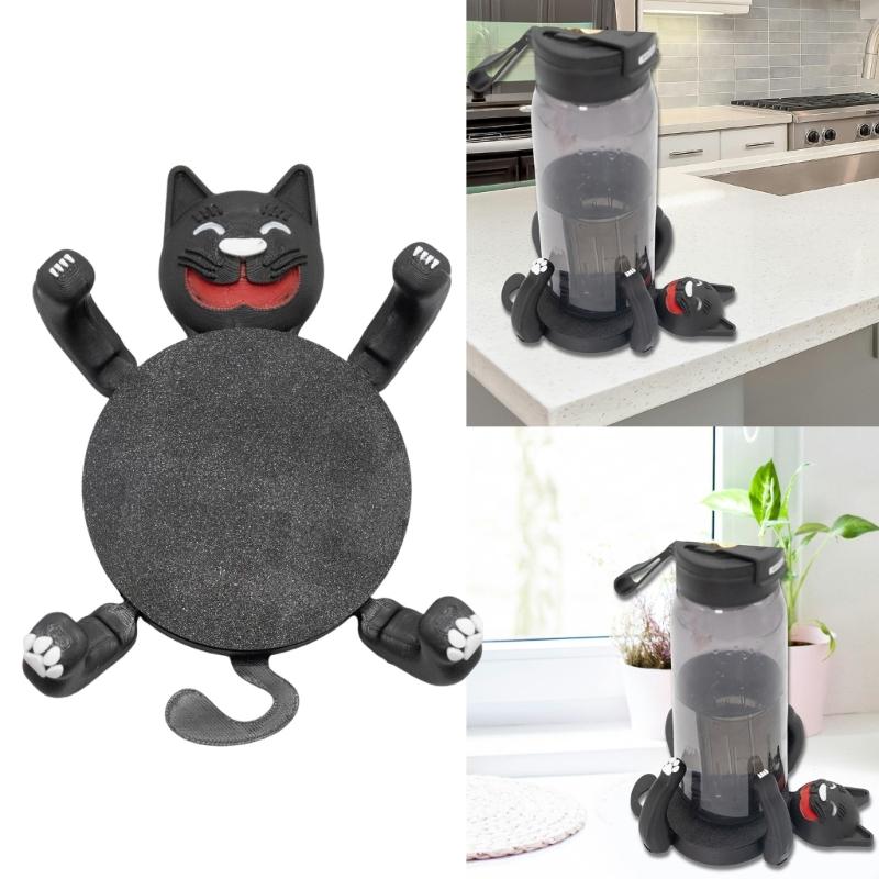 Drink Coasters Cats Shape Nonslip Table Decors Coasters Plastic Texture Beverage Protectors for Kitchen Everyday Use