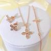 Minimalist Clover Jewelry Set: Elegant Necklace, Versatile Earrings, Chic Bracelet - Perfect for a Unique Gift