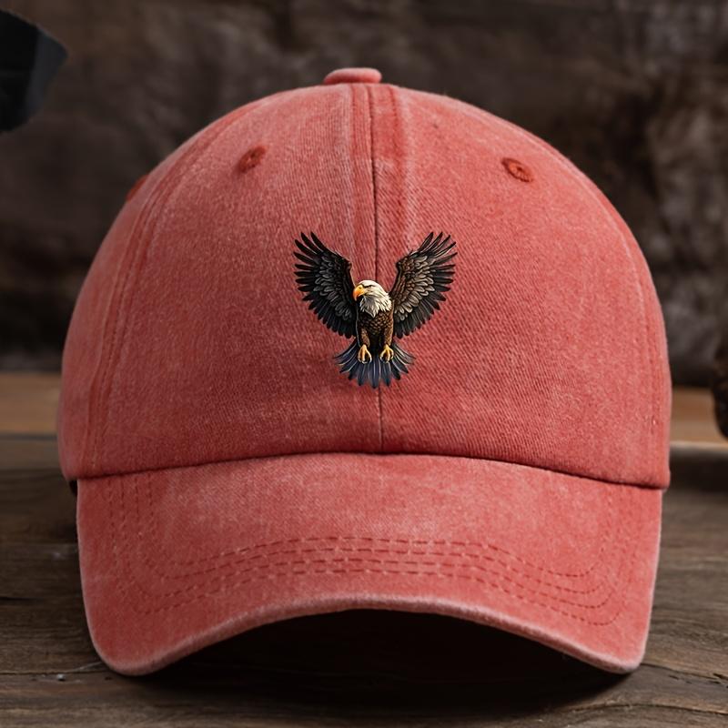 A winged eagle print baseball cap for Unisex's outdoor hat, fashionable and versatile, hip-hop adjustable duckbill cap