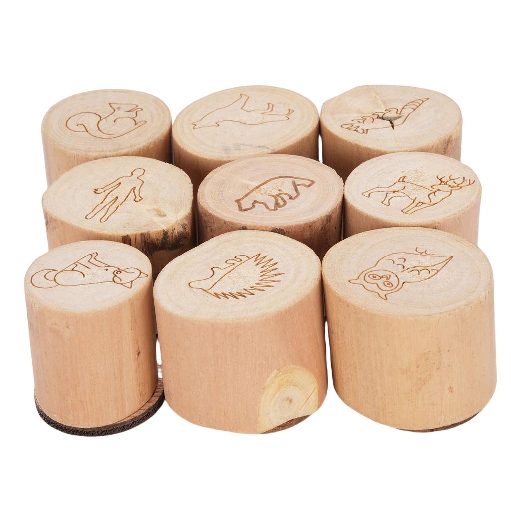 9 Stück Tierstempel aus Holz zum Dekorieren von Karten, Geschenkpapier, Journals, Planern, Ton, Stoff