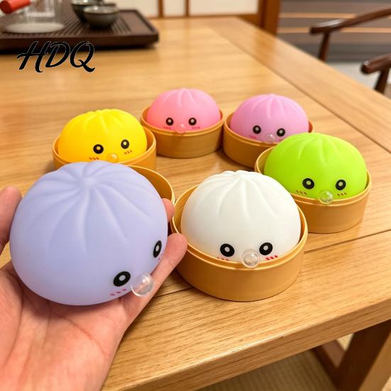 Steamed Bun Squeeze Toy Cartoon Expression Bubble Dumpling Stress Relief Gadget Fidget Hand Relaxation Decompression Tool