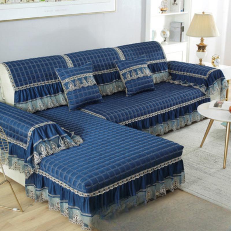 European Style Sofa Cushion Cover for All Seasons, Simple Modern Fabric Anti-slip Sofa Cover, All-inclusive Functional Cover, Towel Cushion