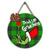 Christmas Wooden Doorplate Hanging Ornaments Home Decoration Round Pendant