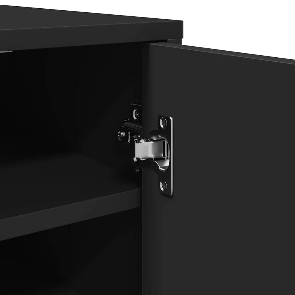 Shoe Cabinet Black 32x35x70 Cm Particleboard