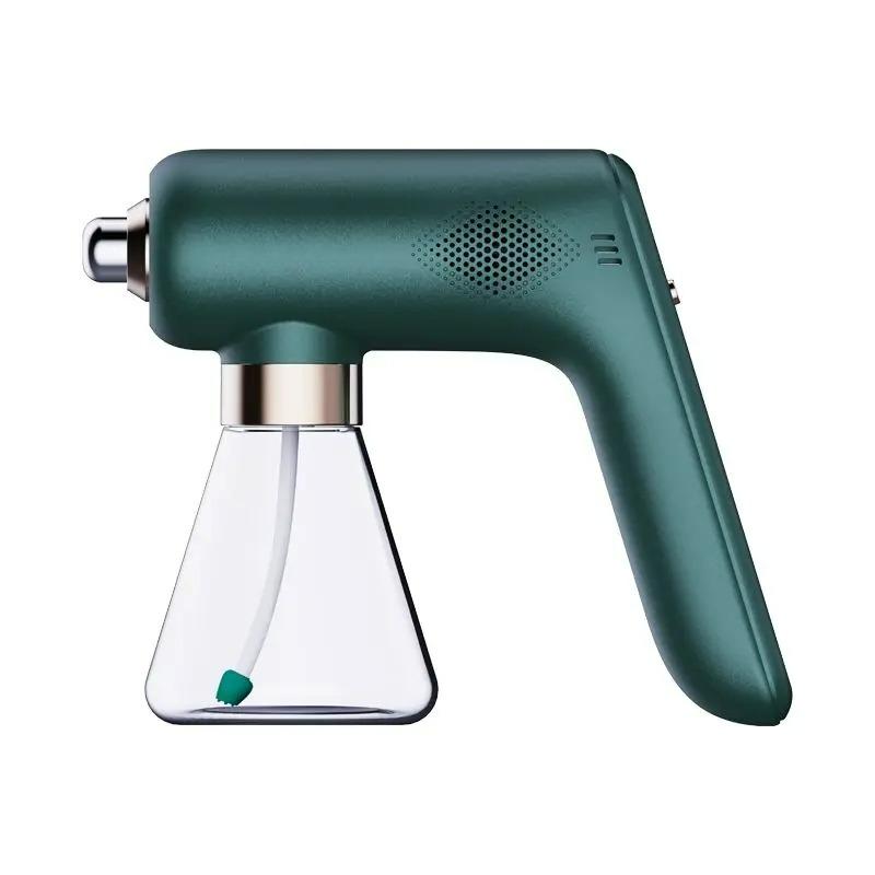 Mini Wireless Electric Sanitizer Sprayer USB Rechargeable Nanometer Blue Light Disinfection Sprayer Fogger Machine Home Garden