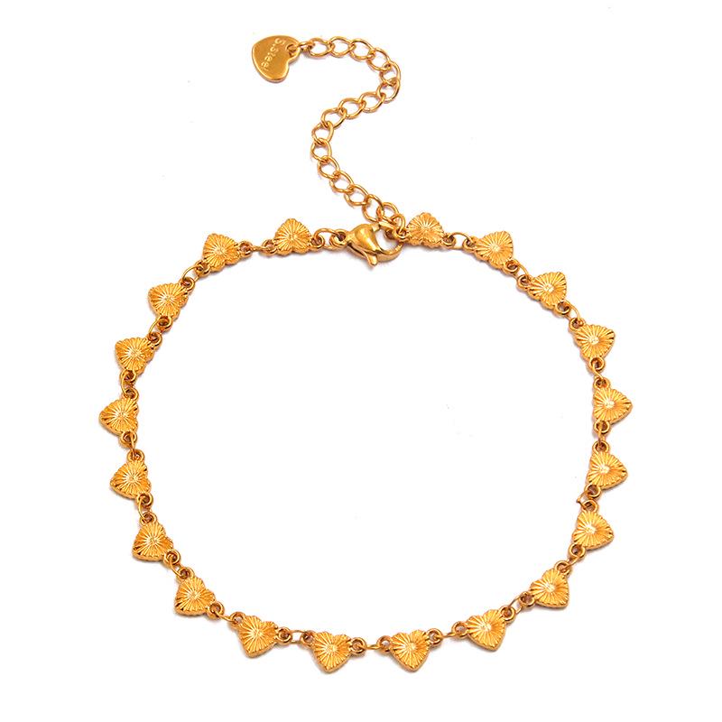 18K Gold Plated Stainless Steel Heart, Butterfly, Four-Leaf Clover, Shell Chain Bracelet/Necklace, 50cm.