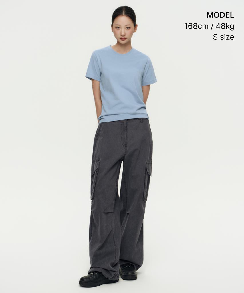 MUSINSA STANDARD WOMAN [Cooltandard] Women'S Basic Crew Neck T-Shirt [Sky Blue]