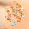 Cute Enamel Music Instrument Key Chain Guitar Violin Key Ring Pendants for Women Girls Handbag Decor DIY Handmade Jewelry Gift