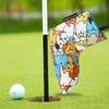 Cartoon Animal Golf Club Head Cover Graffiti Cat Pattern Golf Club Protector  Driver Fairway