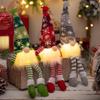 Gnome Ornaments LED Light Plush Knitting Crafts Tree Pendant Christmas Faceless Doll Christmas Decorations for Home Kids Gift