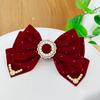 Red Bow Hair Clip for Festivals and Special Occasions