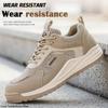 Calçados de segurança de malha respirável para homens, tênis de trabalho, calçados anti-esmagamento indestrutíveis, leves, com biqueira de aço, calçados de trabalho masculinos