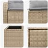 Sofa Set 8 Pieces Beige and Light Gray Poly Rattan and Steel