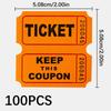 100 Stück Veranstaltungs-Tickets Doppelrolle fortlaufend nummeriert Tombola-Tickets für Konzerte Ausstellungen Klassenzimmer Belohnungen Preise