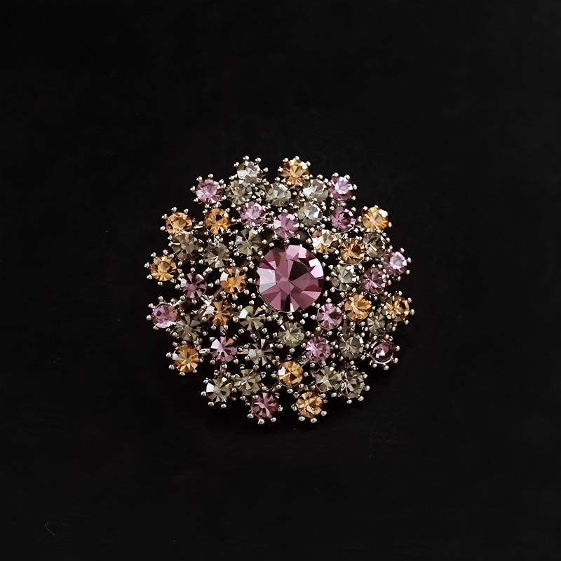 Colorful Diamond Dandelion Design Brooch, Elegant and Luxurious Brooch, Exquisite Corsage