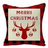 2022 Merry Christmas Home Decor Cushion Cover 45x45cm Cute Animals Cartoon Printed Throw Pillow Cover Xmas Decorative Pillowcase