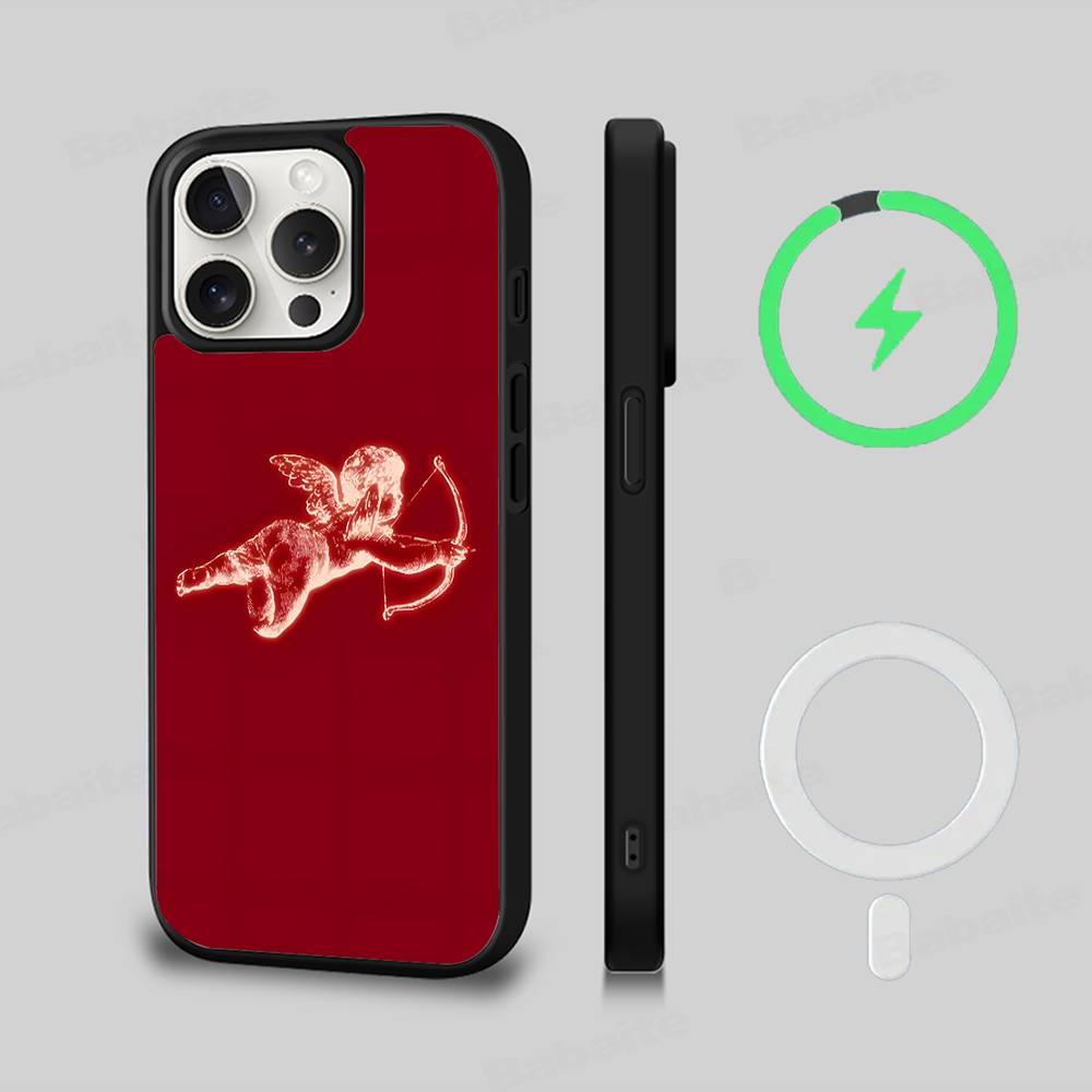 Middle Ages Retro Cupid Angel For Magsafe Magnetic Wireless Phone Case For IPhone 17 Pro 16 15 14 Plus 13 12 11 Pro Max