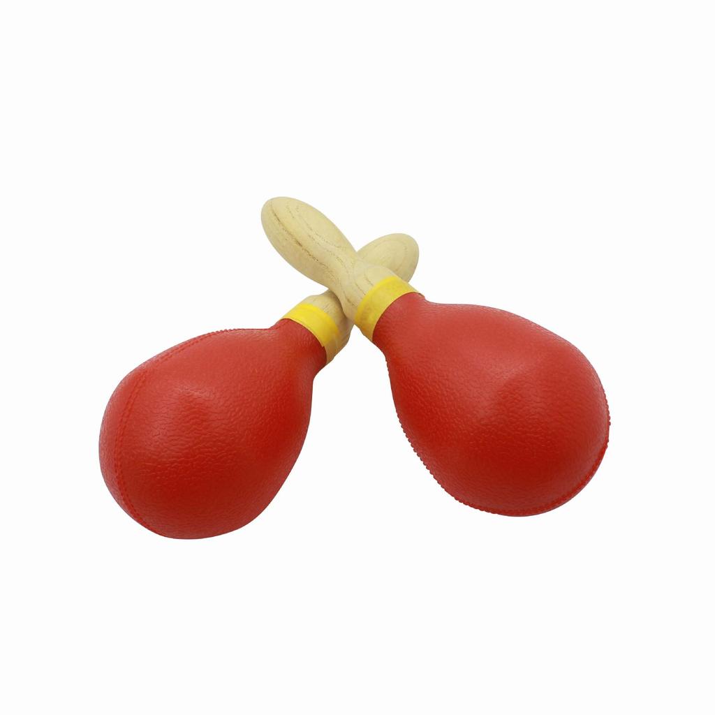 Orff Maraca 2-Piece Set: ABS Plastic Shaker with Wooden Handle, Children's Musical Instrument Toy.