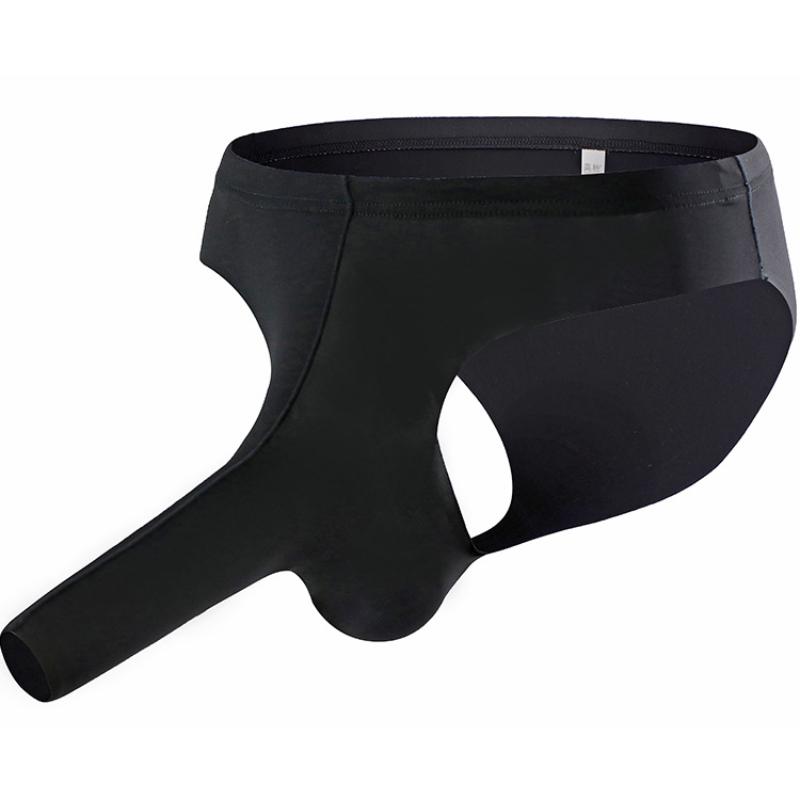 Men'S Ice Silk Underwear Ice Silk Seamless Briefs Bullet Separation Pouch Panties Thin Breathable Underpants Bikini Slip Homme