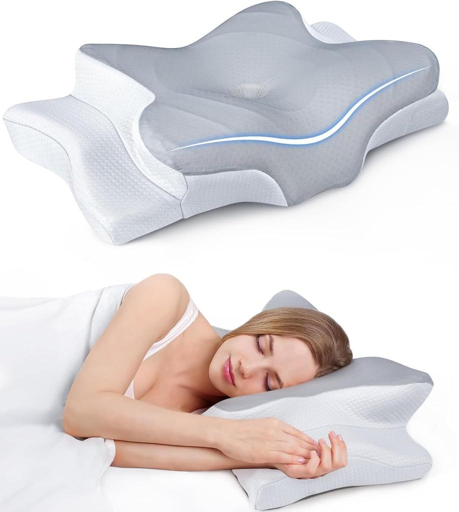 Super-cooling and Pain-relieving Pillow for Neck Support, Adjustable Neck Pillow for Comfortable Sleep