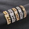 16MM Grobe Stein Cuban Link Armband für Männer Frauen Hip Hop Hohe Qualität Edelstahl Voll Besetzt mit Strasssteinen Trend Schmuck Geschenk