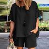 Loose Short Sleeve Two-Piece Set Spring Summer Fashion Elegant Cross-Border Short Pants Outfit Women's Skirt Ensemble
