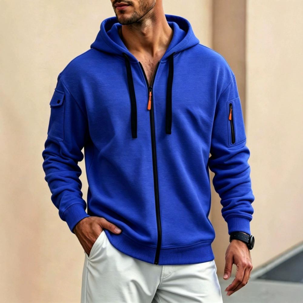 Men's autumn new fashion zipper cardigan jacket sports and leisure hoodie