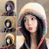 Warm Thickened Fashion Plush Hat Knitted Bonnet Caps Cute Bucket Hat  for Women Girls