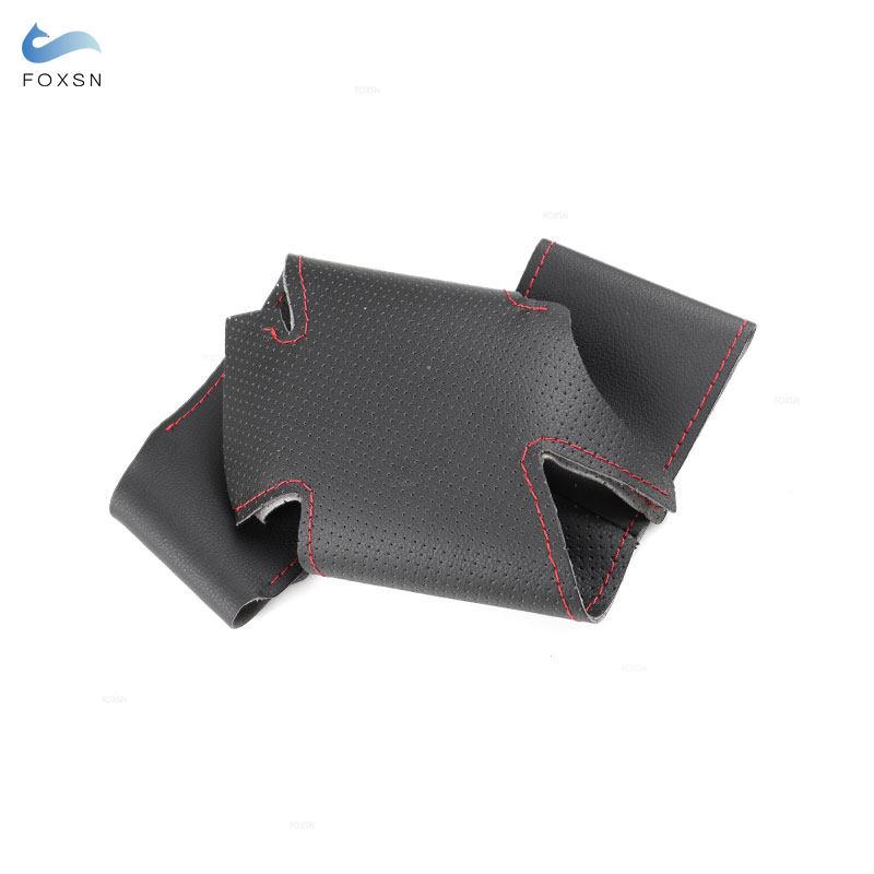 För Ford EcoSport 2014 - 2017 För Fiesta 2008 - 2016 Biltillbehör Flätad Ratt Perforerat Läder Klistermärke Skydd Trim