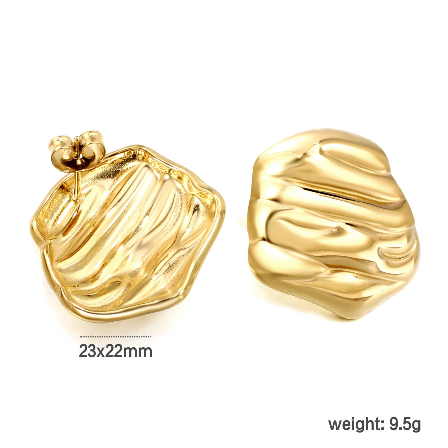 

Irregular Texture Luxury Earrings, Fashionable Niche Style, Women s Stainless Steel Retro INS Party Jewelry Birthday Gift