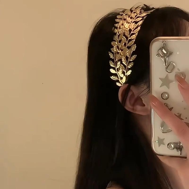 1PC Fashionable, Creative, New Baroque Nride Leaves Headband, Greek Goddess Headband, Wide-brimmed Hair Ornaments, Bohemian