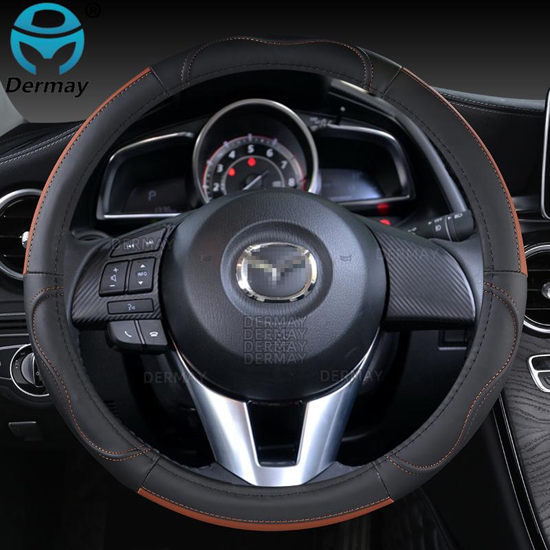 Per Mazda 2 Mazda Demio 2002~2022 Coprivolante Auto in Vera Pelle Pelle di Mucca Accessori Auto Sportivi