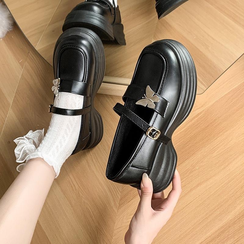 New Vintage Shoes with Thick Heels and Soles for Women