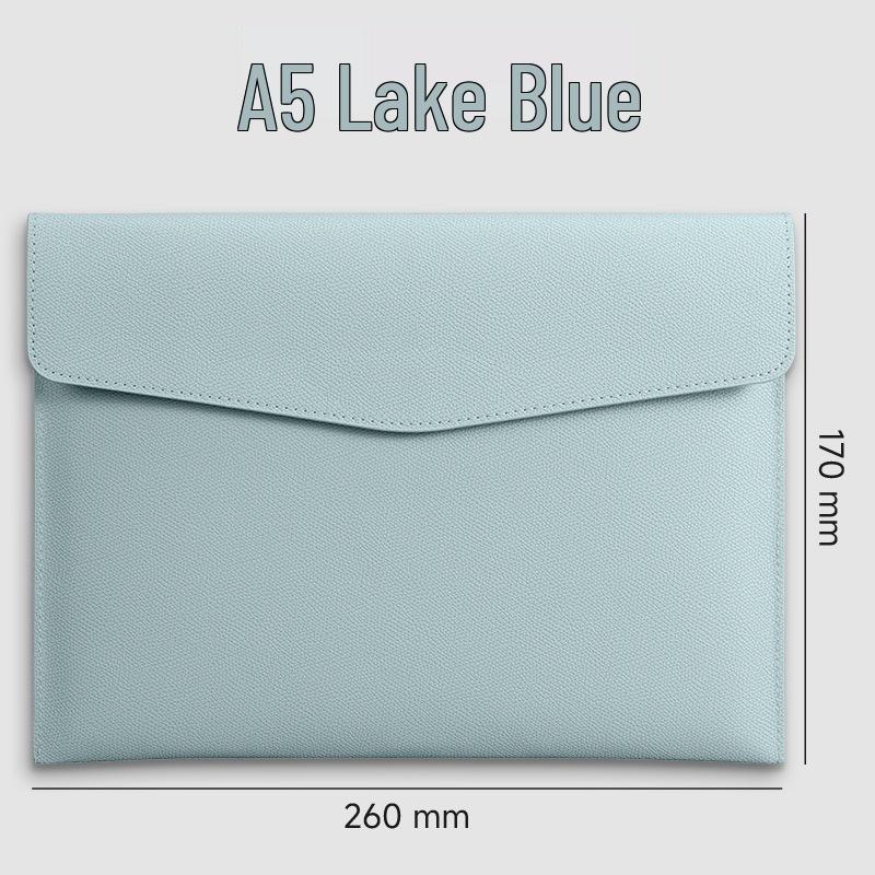 A4 Textured Leather File Bag, Custom Logo, Waterproof, Large Capacity Document Holder