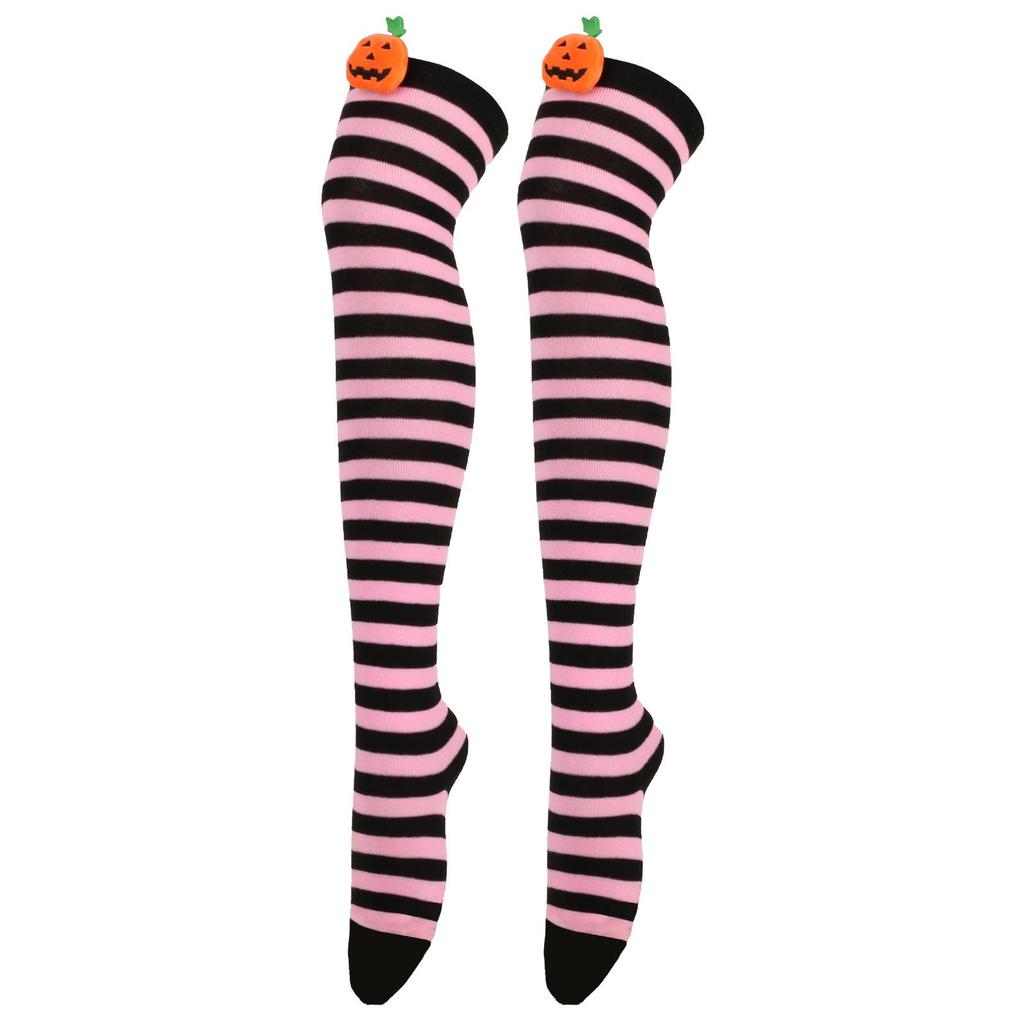 Women's Halloween Devil Over-the-Knee Cosplay Socks: European and American Striped Long Socks